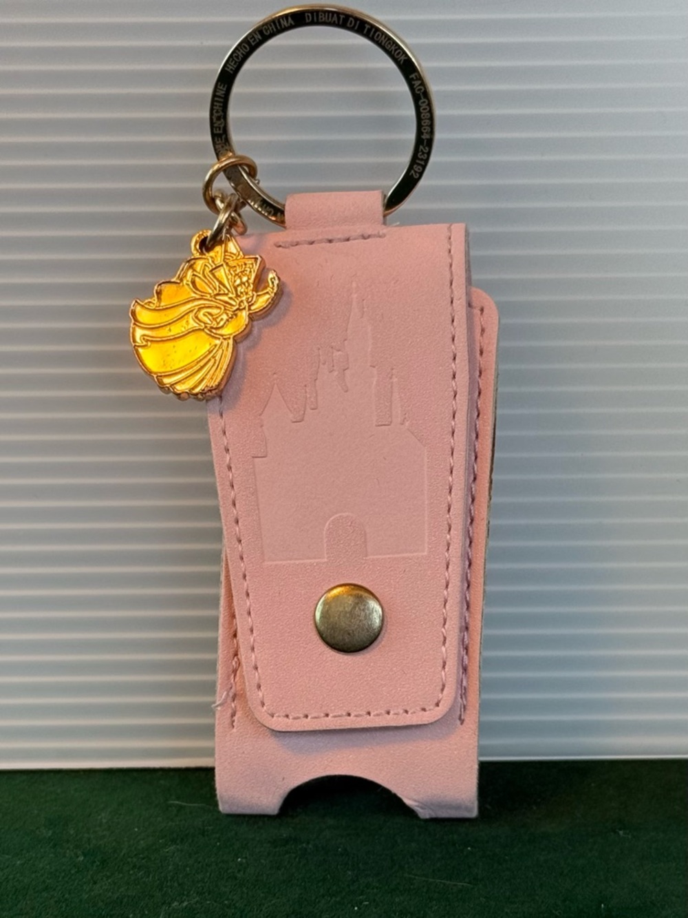 Disneyland Sleeping Beauty* Hand Sanitizer Keychain * Flora Charm * Pink